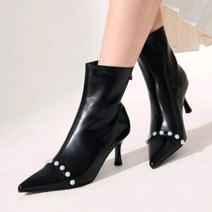 Women's Pointed Toe High Heel Ankle Boots And Short Boots For Christmas